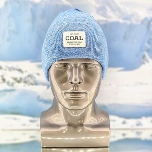 Coal Hat Beanie Men's Uniform Blue Beanie Double Layer Knit Cuffed Logo Outdoor